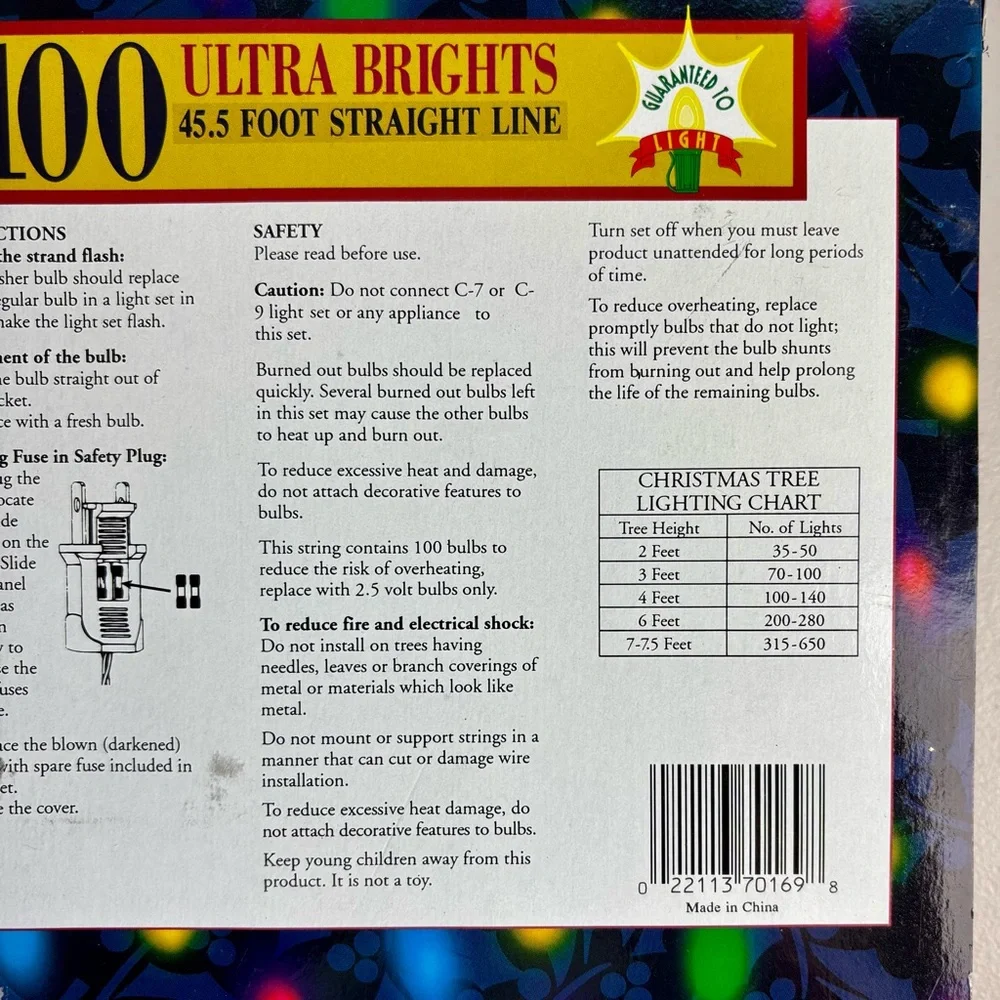 Vintage Deck The HallsTwo Sets Of Green Indoor Christmas Tree Lights